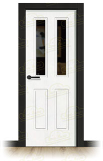 Puerta Premium NEPTUNO-V2 Lacada Blanca y Negra de Interior en Block (Maciza)