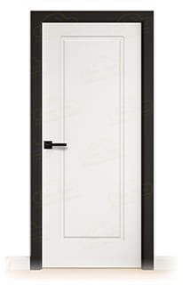 Puerta Premium P-11 Lacada Blanca y Negra de Interior en Block (Maciza)