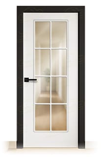 Puerta Premium P-11 V8 Lacada Blanca y Negra de Interior en Block (Maciza)