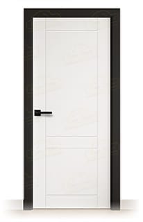 Puerta Premium P110 Lacada Blanca y Negra de Interior en Block (Maciza)