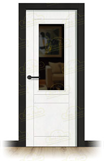 Puerta Premium P110-ZV1 Lacada Blanca y Negra de Interior en Block (Maciza)