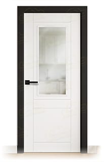Puerta Premium P110-ZV1 Lacada Blanca y Negra de Interior en Block (Maciza)
