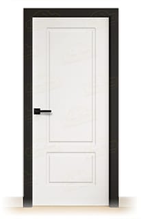 Puerta Premium P-12 Lacada Blanca y Negra de Interior en Block (Maciza)