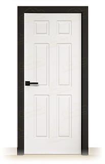 Puerta Premium P16 Lacada Blanca y Negra de Interior en Block (Maciza)