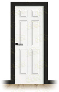 Puerta Premium P16 Lacada Blanca y Negra de Interior en Block (Maciza)