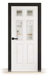 Puerta Premium P16-V4 Lacada Blanca y Negra de Interior en Block (Maciza)