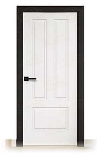 Puerta Premium P21 Lacada Blanca y Negra de Interior en Block (Maciza)