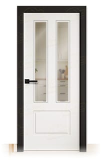 Puerta Premium P21-V2 Lacada Blanca y Negra de Interior en Block (Maciza)