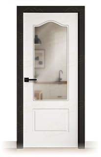 Puerta Premium P-22-V1 Lacada Blanca y Negra de Interior en Block (Maciza)