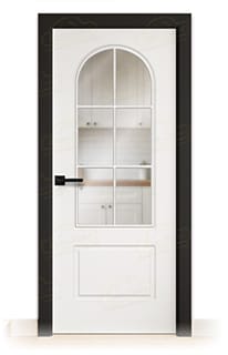 Puerta Premium P42-V6 Lacada Blanca y Negra de Interior en Block (Maciza)