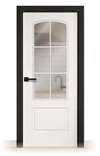 Puerta Premium P72-V6 Lacada Blanca y Negra de Interior en Block (Maciza)