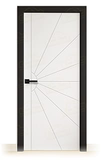 Puerta Premium P-Radial Lacada Blanca y Negra de Interior en Block (Maciza)