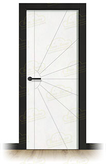 Puerta Premium P-Radial Lacada Blanca y Negra de Interior en Block (Maciza)