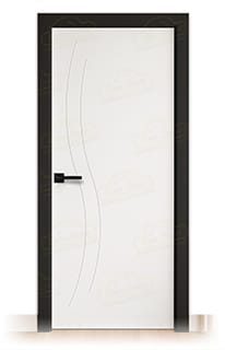 Puerta Premium PANAMÁ Lacada Blanca y Negra de Interior en Block (Maciza)