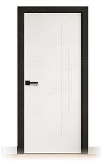 Puerta Premium PL-1100 Lacada Blanca y Negra de Interior en Block (Maciza)