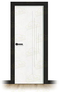 Puerta Premium PL-1100 Lacada Blanca y Negra de Interior en Block (Maciza)