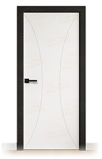 Puerta Premium PL-1200 Lacada Blanca y Negra de Interior en Block (Maciza)