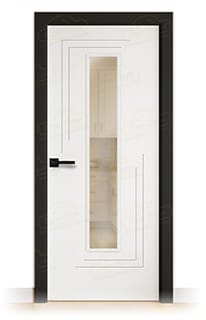Puerta Premium PL-1400-BV1C Lacada Blanca y Negra de Interior en Block (Maciza)