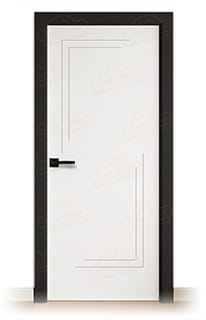 Puerta Premium PL-1400 Lacada Blanca y Negra de Interior en Block (Maciza)