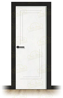 Puerta Premium PL-1400 Lacada Blanca y Negra de Interior en Block (Maciza)