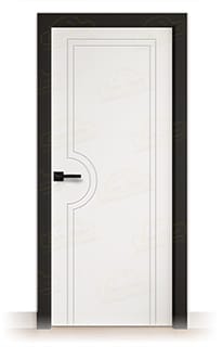 Puerta Premium PL-1600 Lacada Blanca y Negra de Interior en Block (Maciza)