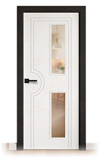 Puerta Premium PL-1600-V2 Lacada Blanca y Negra de Interior en Block (Maciza)