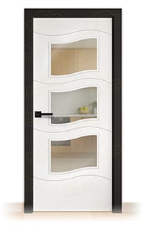 Puerta Premium PL-2900-BV3 Lacada Blanca y Negra de Interior en Block (Maciza)