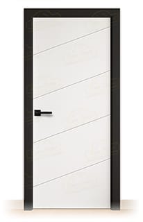 Puerta Premium PL-3100 Lacada Blanca y Negra de Interior en Block (Maciza)