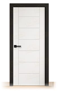 Puerta Premium PL-3200 Lacada Blanca y Negra de Interior en Block (Maciza)
