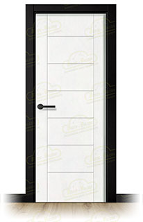 Puerta Premium PL-3200 Lacada Blanca y Negra de Interior en Block (Maciza)