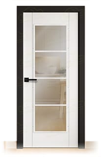 Puerta Premium PL-3200-PV4 Lacada Blanca y Negra de Interior en Block (Maciza)