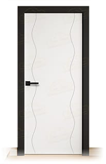 Puerta Premium PL-3400 Lacada Blanca y Negra de Interior en Block (Maciza)