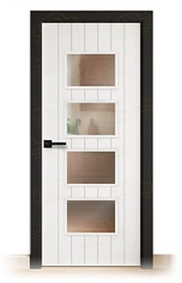 Puerta Premium PL-3500-BV4 Lacada Blanca y Negra de Interior en Block (Maciza)
