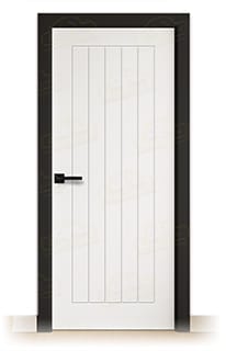 Puerta Premium PL-3600 Lacada Blanca y Negra de Interior en Block (Maciza)