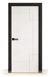 Puerta Premium PL-4500 Lacada Blanca y Negra de Interior en Block (Maciza)