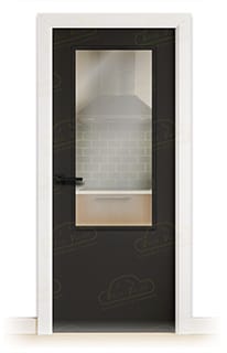 Puerta Premium PL1-ZV1 Lacada Blanca y Negra de Interior en Block (Maciza)