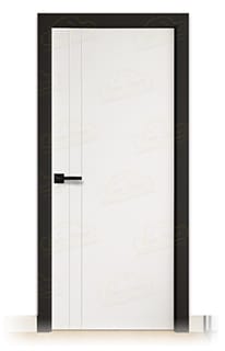Puerta Premium PV2 Lacada Blanca y Negra de Interior en Block (Maciza)