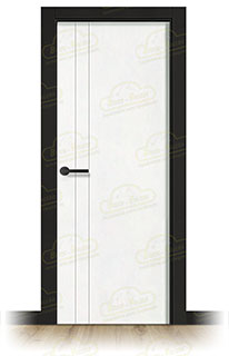 Puerta Premium PV2 Lacada Blanca y Negra de Interior en Block (Maciza)