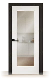 Puerta Premium PV200-V1 Lacada Blanca y Negra de Interior en Block (Maciza)