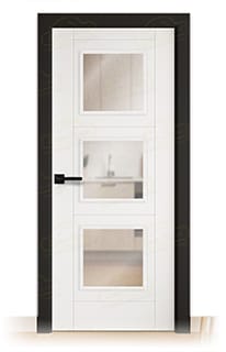 Puerta Premium PVP4M-BV3 Lacada Blanca y Negra de Interior en Block (Maciza)