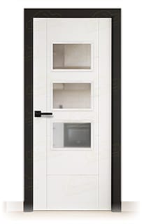 Puerta Premium PVP5 BV3Z Lacada Blanca y Negra de Interior en Block (Maciza)