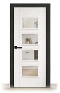 Puerta Premium PVP5 BV4 Lacada Blanca y Negra de Interior en Block (Maciza)