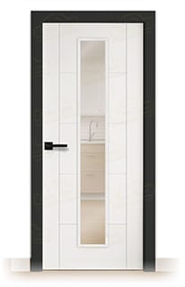 Puerta Premium PVP5 V1C Lacada Blanca y Negra de Interior en Block (Maciza)