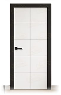 Puerta Premium PVT10 Lacada Blanca y Negra de Interior en Block (Maciza)