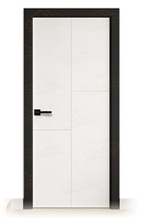 Puerta Premium PVT4 Lacada Blanca y Negra de Interior en Block (Maciza)
