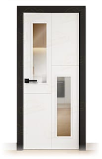 Puerta Premium PVT4-V2 Lacada Blanca y Negra de Interior en Block (Maciza)