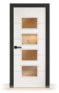 Puerta Premium PVT5-BV4 Lacada Blanca y Negra de Interior en Block (Maciza)