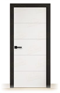 Puerta Premium PVT5 Lacada Blanca y Negra de Interior en Block (Maciza)
