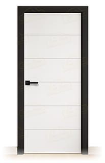 Puerta Premium PVT7 Lacada Blanca y Negra de Interior en Block (Maciza)
