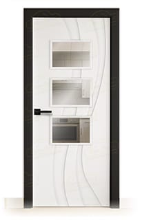 Puerta Premium Ramblas BV3C Lacada Blanca y Negra de Interior en Block (Maciza)